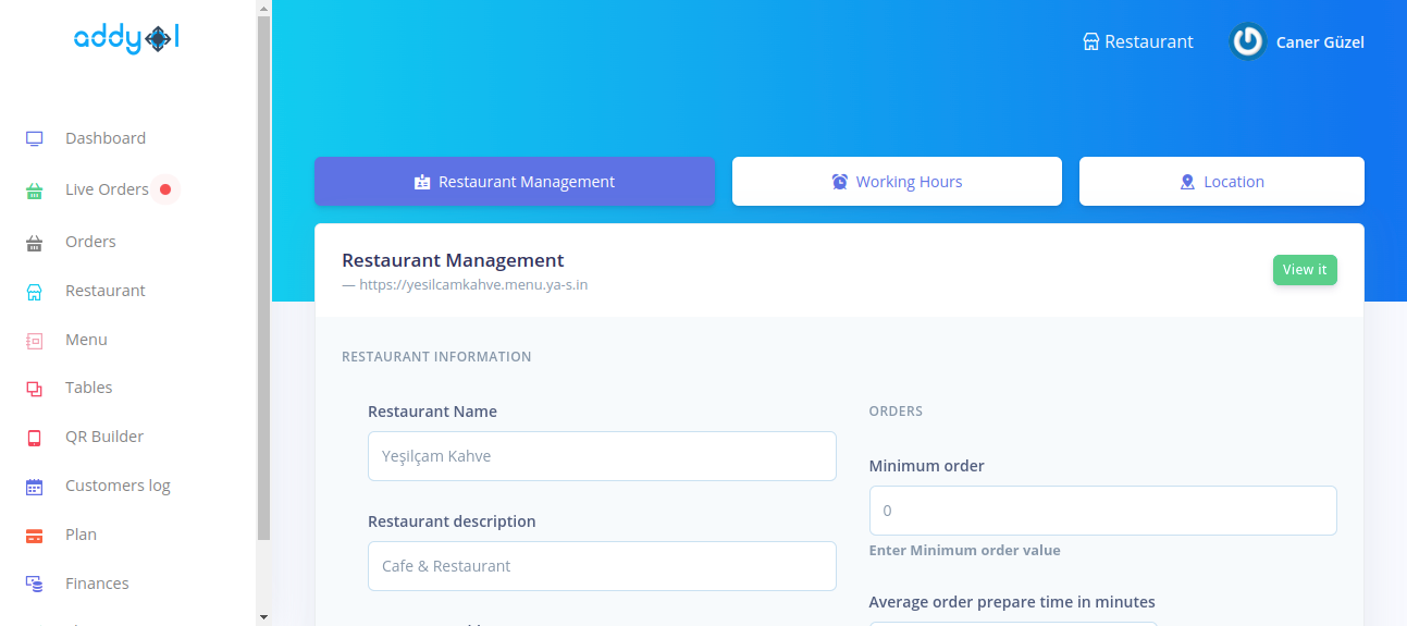 Owner Restaurant Management